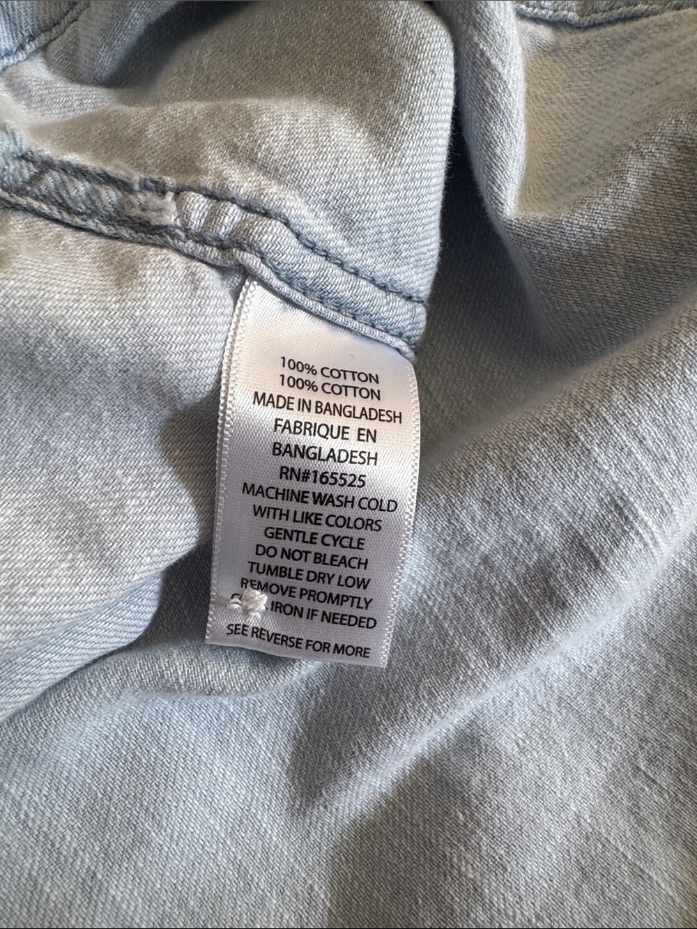 Lola River Light Wash Denim Short-Sleeve Button-Down Shirt - Picture 5 of 6
